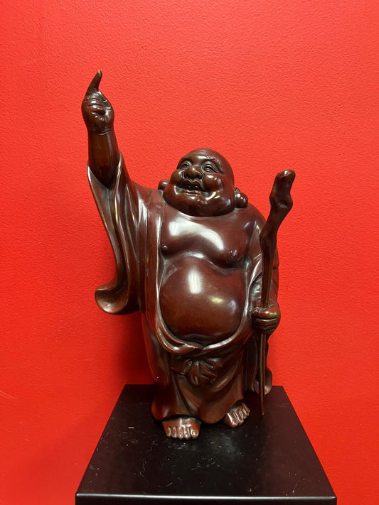 Stunning 13 inch tall Japanese bronze of a Buddha antique classic beauty  great patina and very very heavy