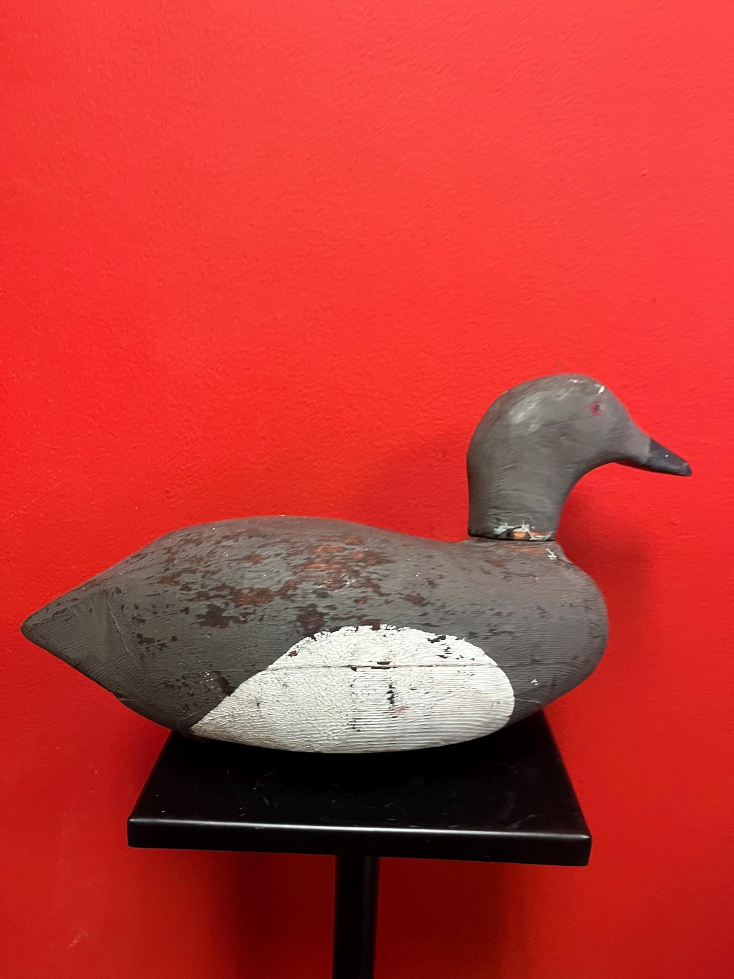 Lovely antique Canadian 14 inch long wooden painted duck decoy  great condition for age