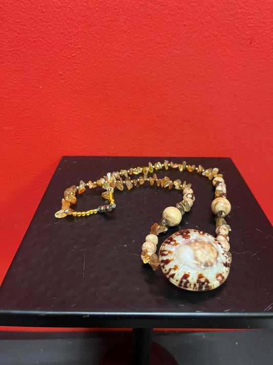 Approx 23 inch long stone and shell necklace so cool  great value and great gift